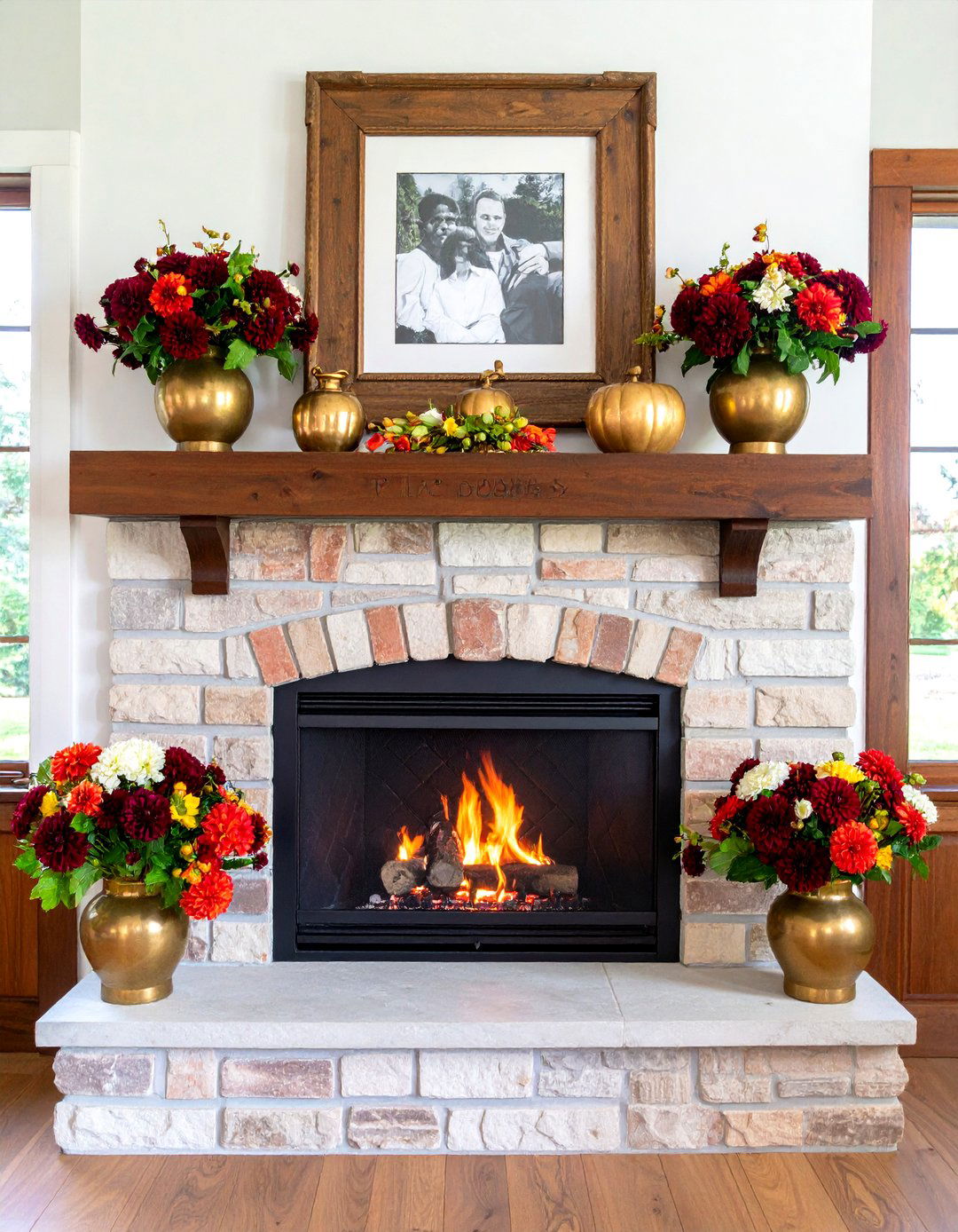 Family Photo Memory Mantel - 25 fall mantel decor ideas
