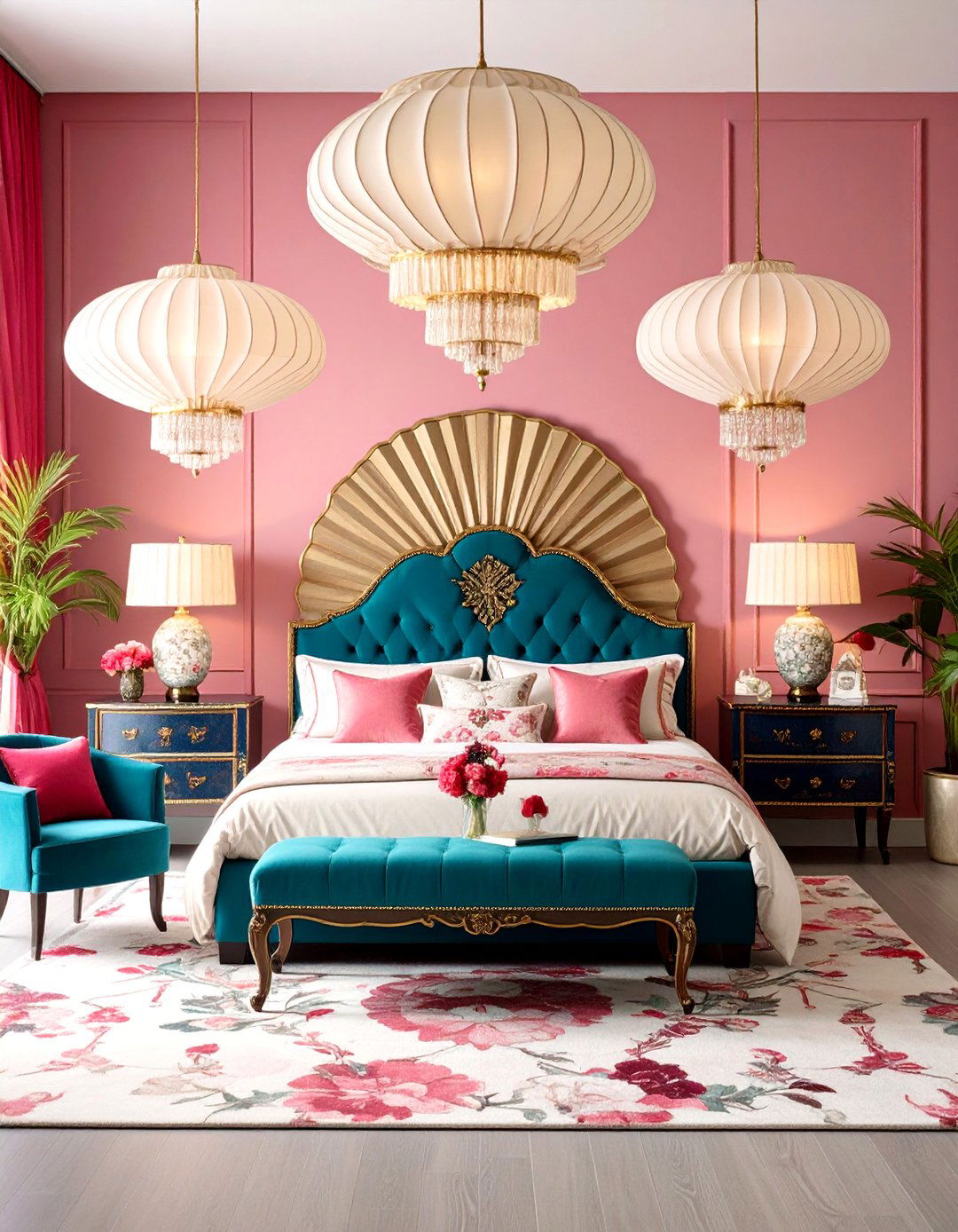 Fan Motif Patterns Adding Grace to an Art Deco Bedroom - 25 art deco bedroom ideas