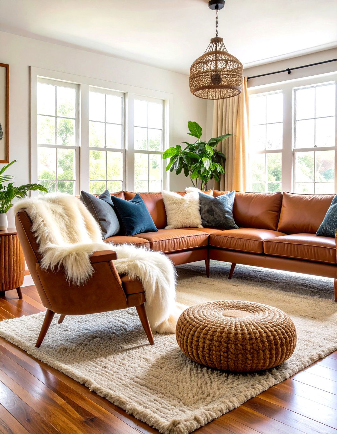 Faux Fur Accents Luxing Up a s Living Room - 25 70s living room ideas