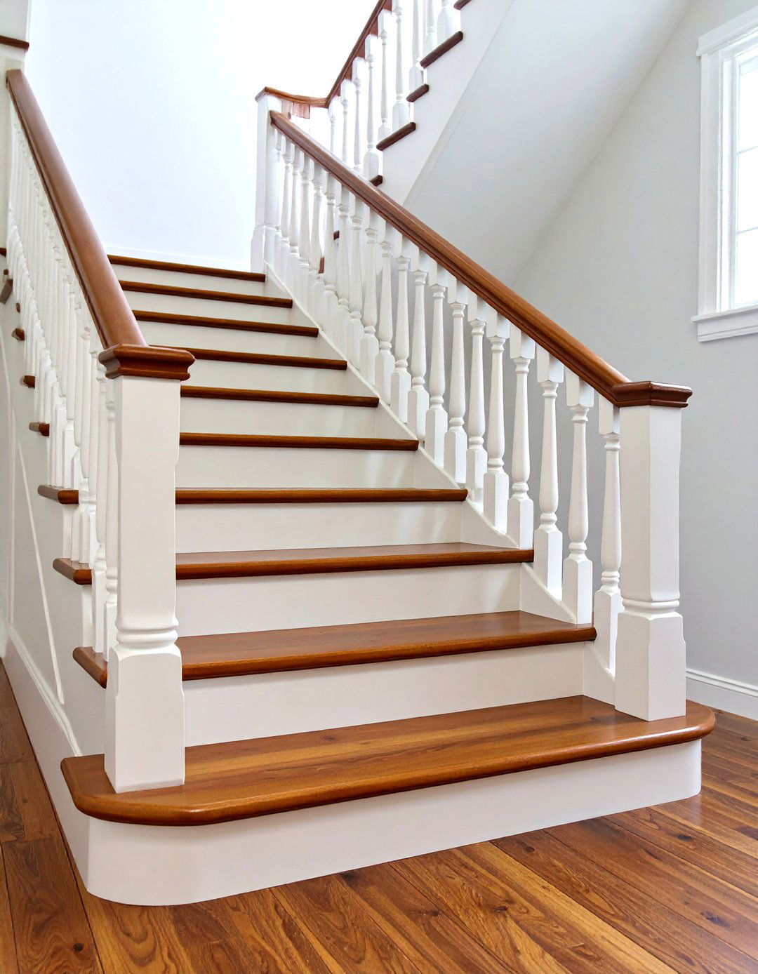 Faux Wood Grain Painted Stairs Save Budgets - 25 painted stair ideas