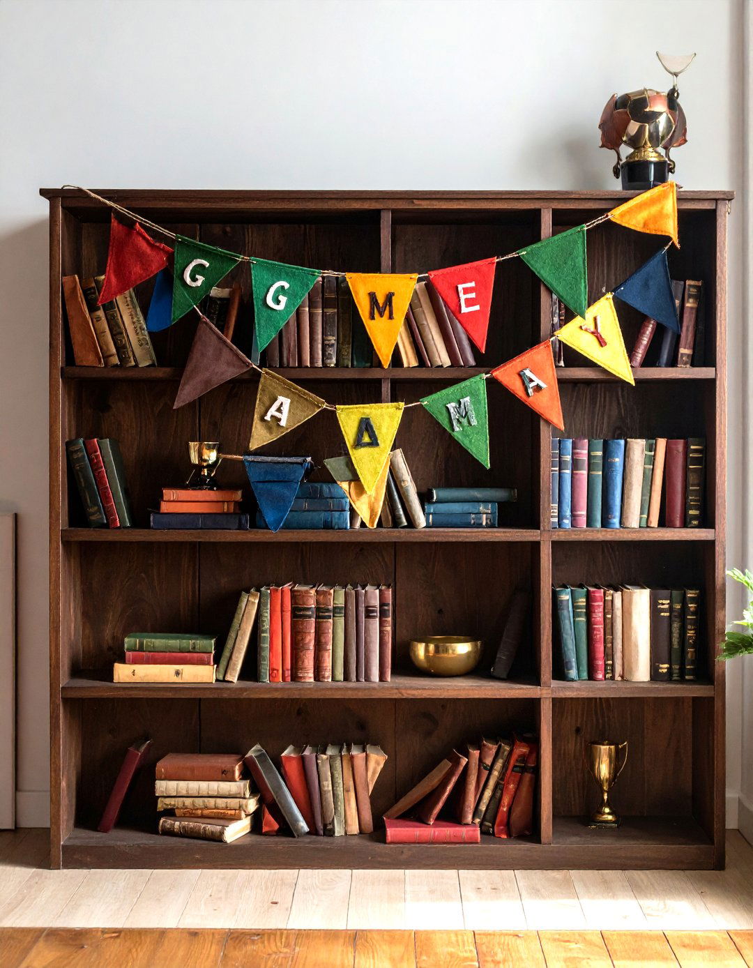 Felt Football Pennant Banner for Vintage Charm - 25 football room decor ideas
