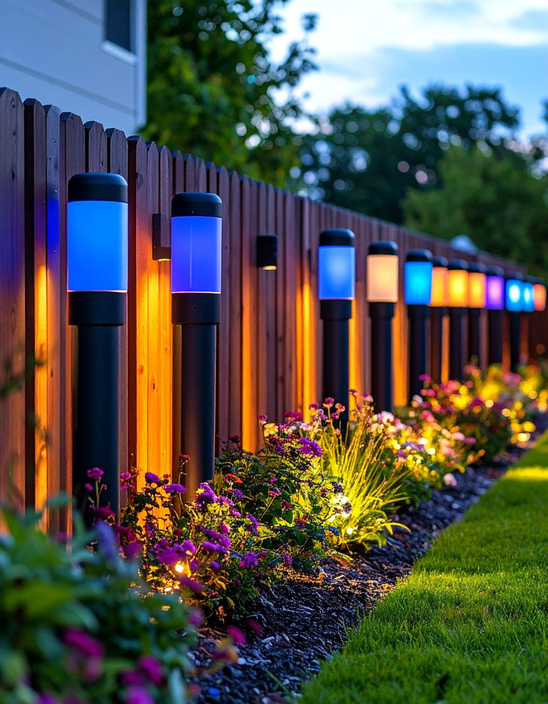 Fence Lighting with Built In Bluetooth Speakers - 25 fence lighting ideas