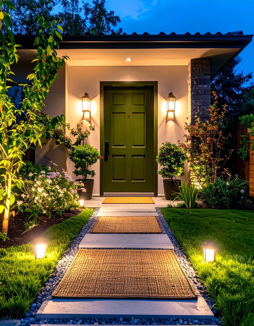 Feng Shui Approved Olive Green Front Door for Growth Energy - 25 olive green front door ideas