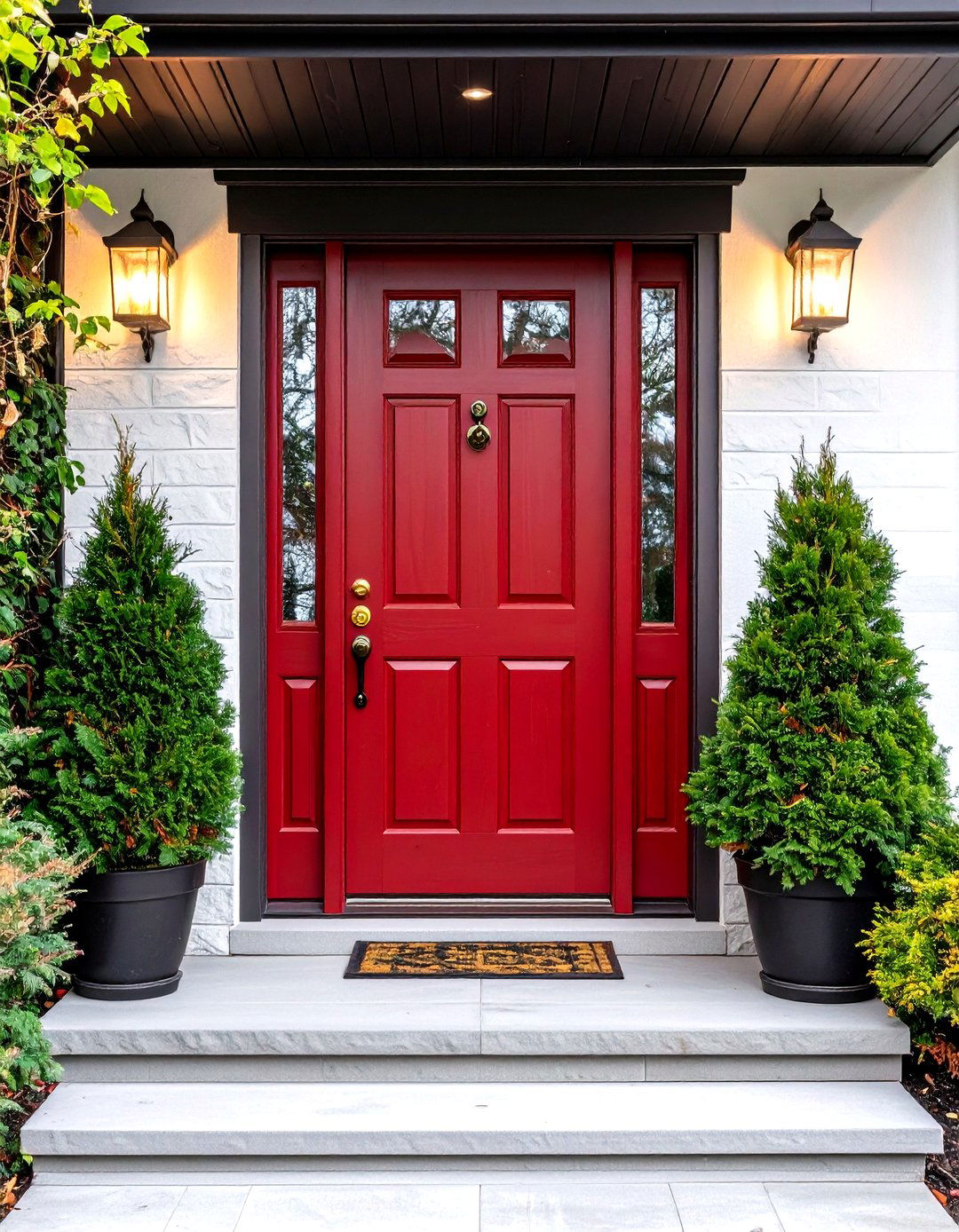 Feng Shui Luck Dark Red Front Door - 25 dark red front door ideas