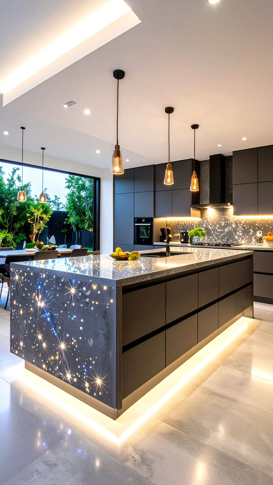 Fiber Optic Concrete Countertop That Glows at Night - 25 concrete countertop ideas