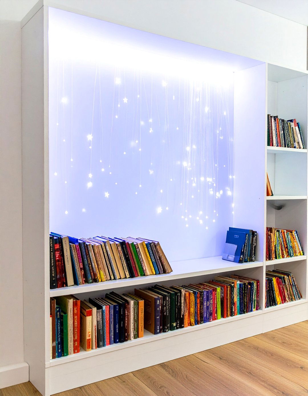 Fiber Optic Starfields Bring Magical Bookshelf Lighting - 25 bookshelf lighting ideas
