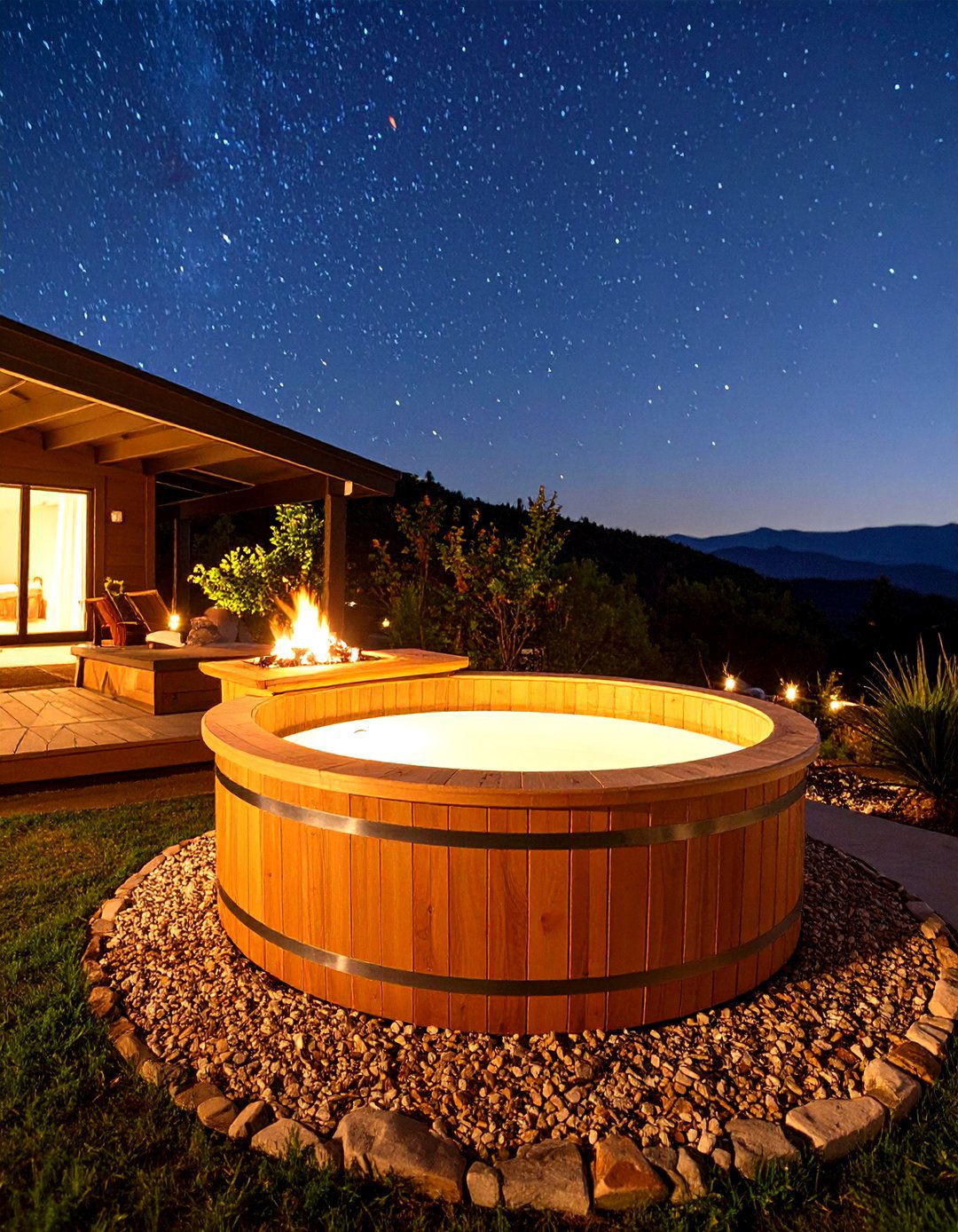 Fire Heated Wood Burning Tub - 25 outdoor bathroom ideas