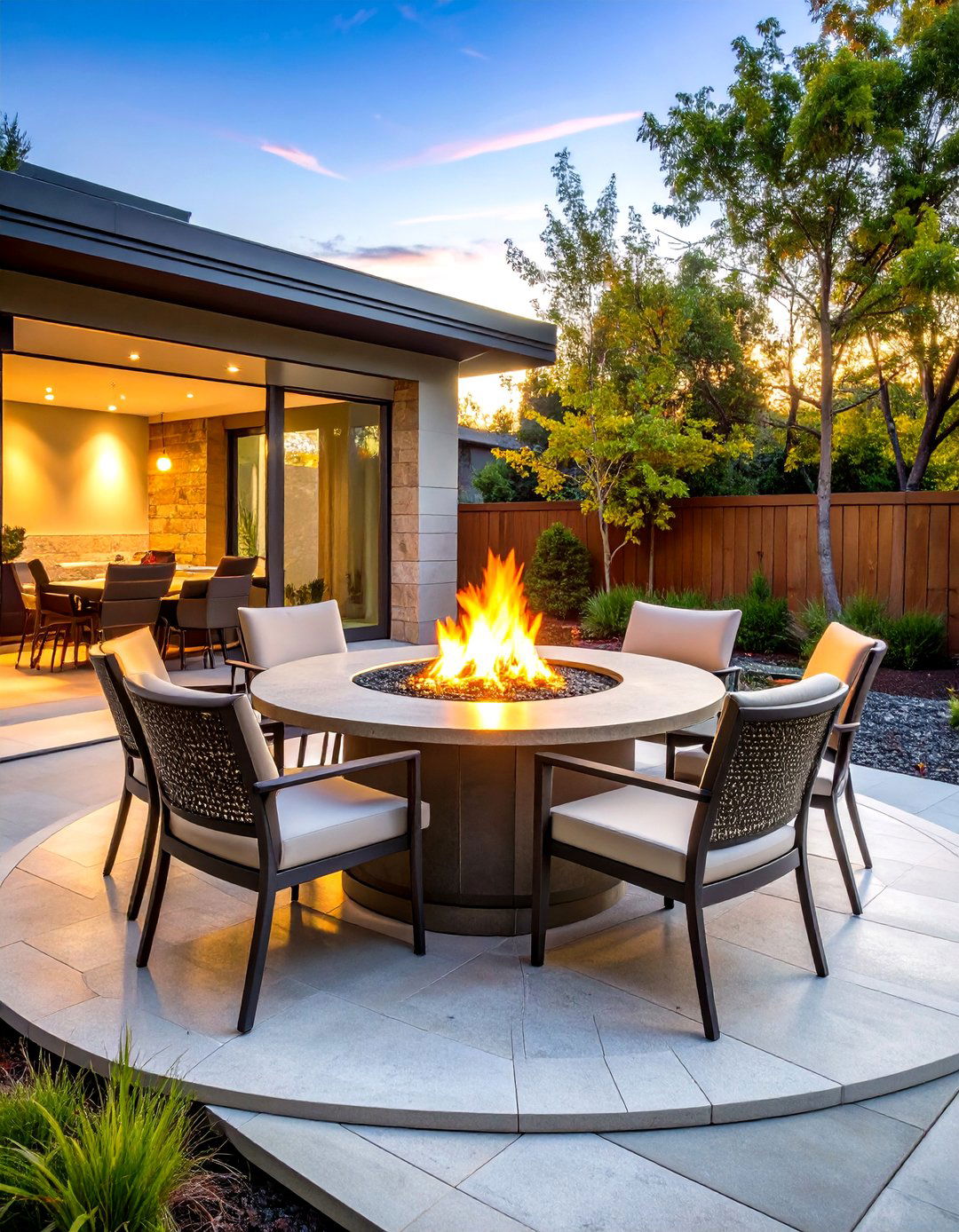 Fire Pit Centerpiece Dining Area - 25 outdoor dining area ideas
