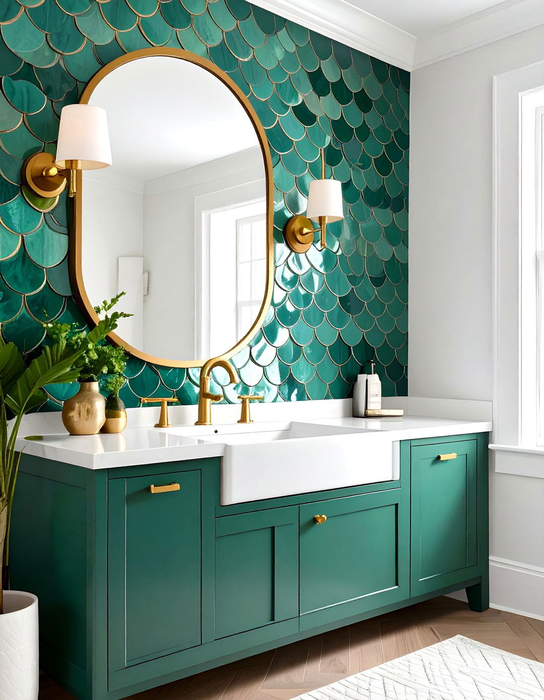 Fish Scale Splash Adds Mermaid Magic - 25 bathroom tile ideas