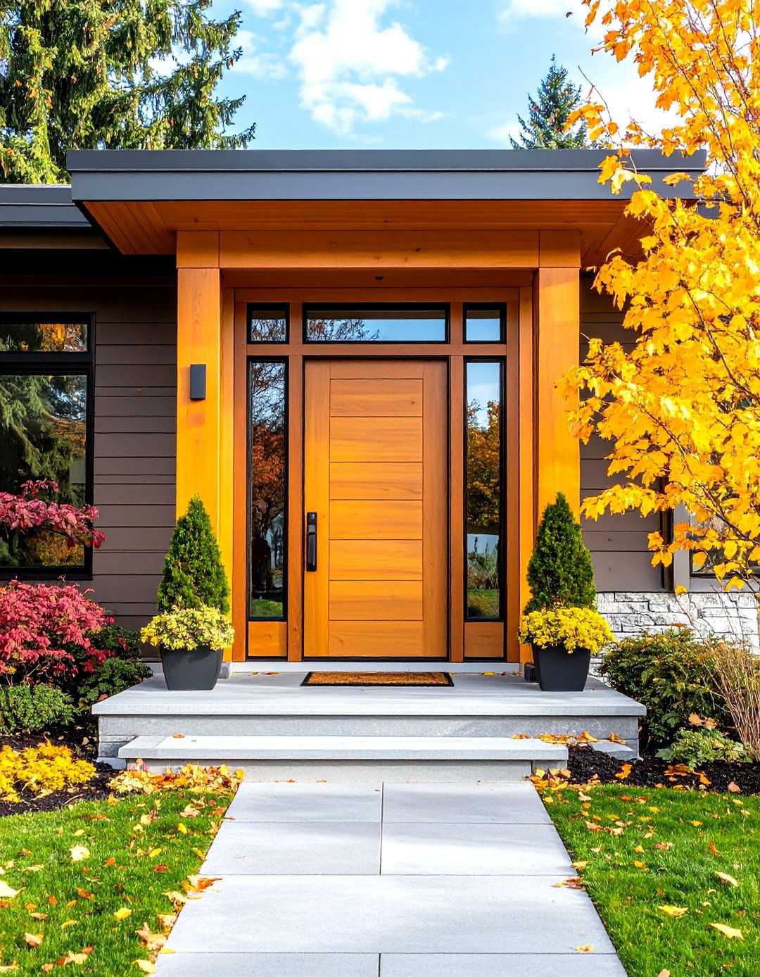 Flat Casing Plus Transom to Borrow Daylight - 25 exterior door trim ideas