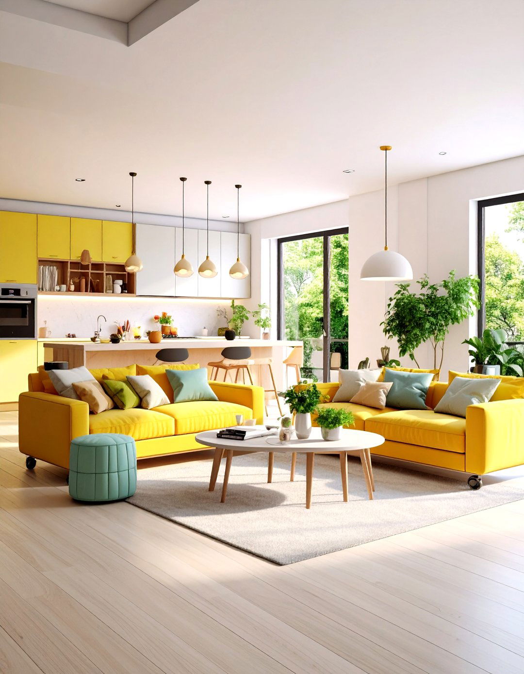 Flexible Furniture on Casters - 25 open kitchen living room ideas