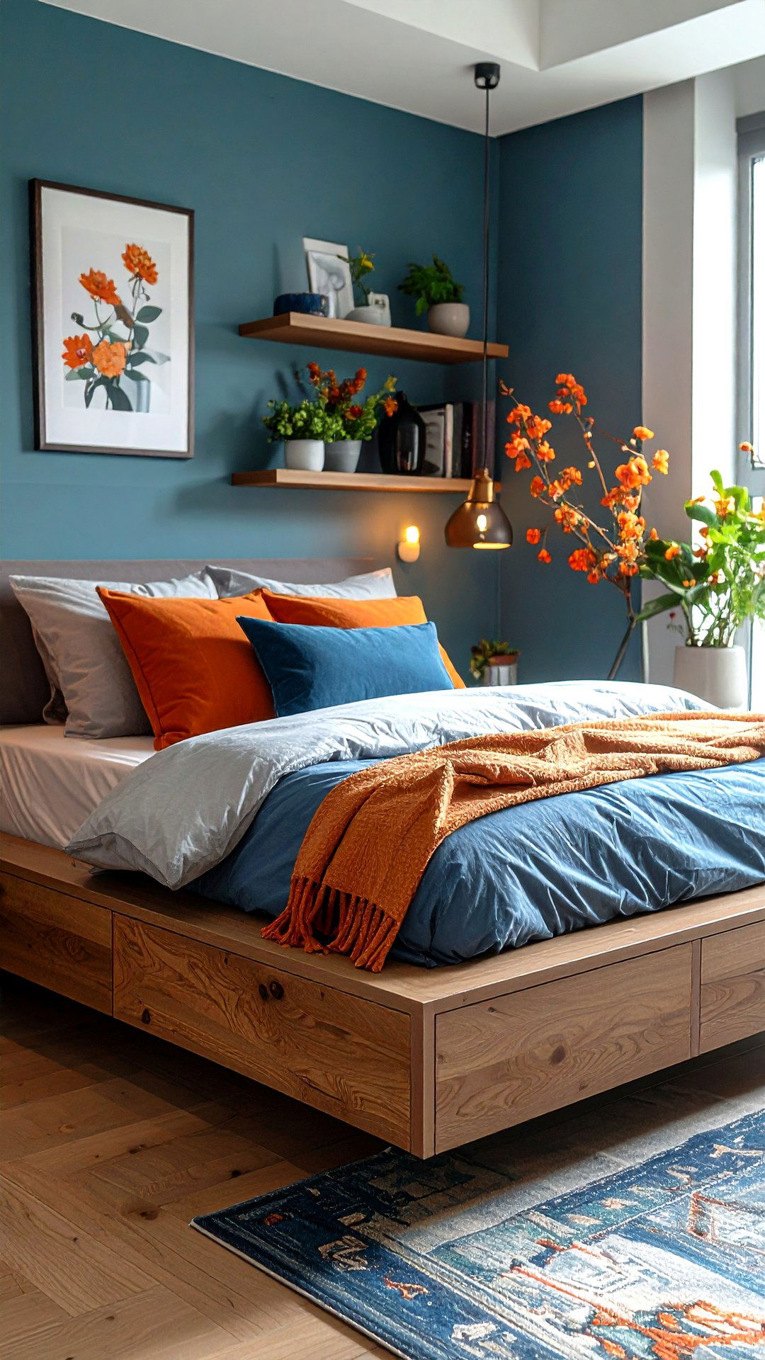 Floating Corner Nightstand Shelf Saves Floor Space - 25 corner shelf ideas