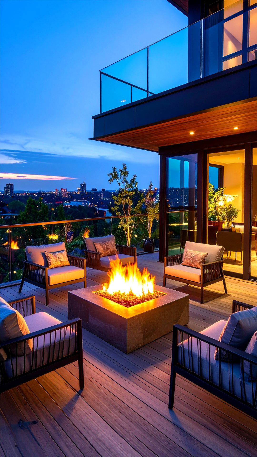 Floating Firepit Cantilever Balcony Lounge - 25 cantilever balcony ideas