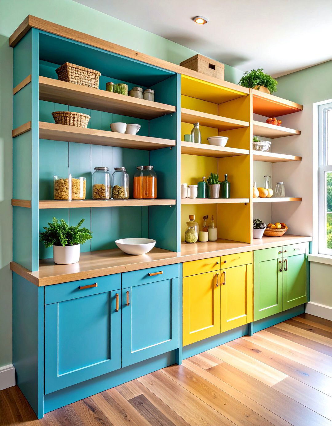 Floating L Shaped Corner Shelves Prevent Dead Zones - 25 pantry shelving ideas