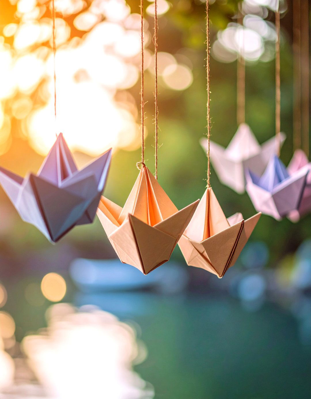 Floating Origami Boat Garland - 25 party decoration ideas