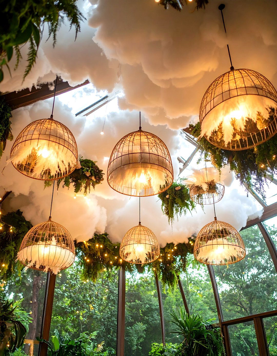 Floating Pampas Cloud Ceiling - 25 pampas grass wedding decor ideas