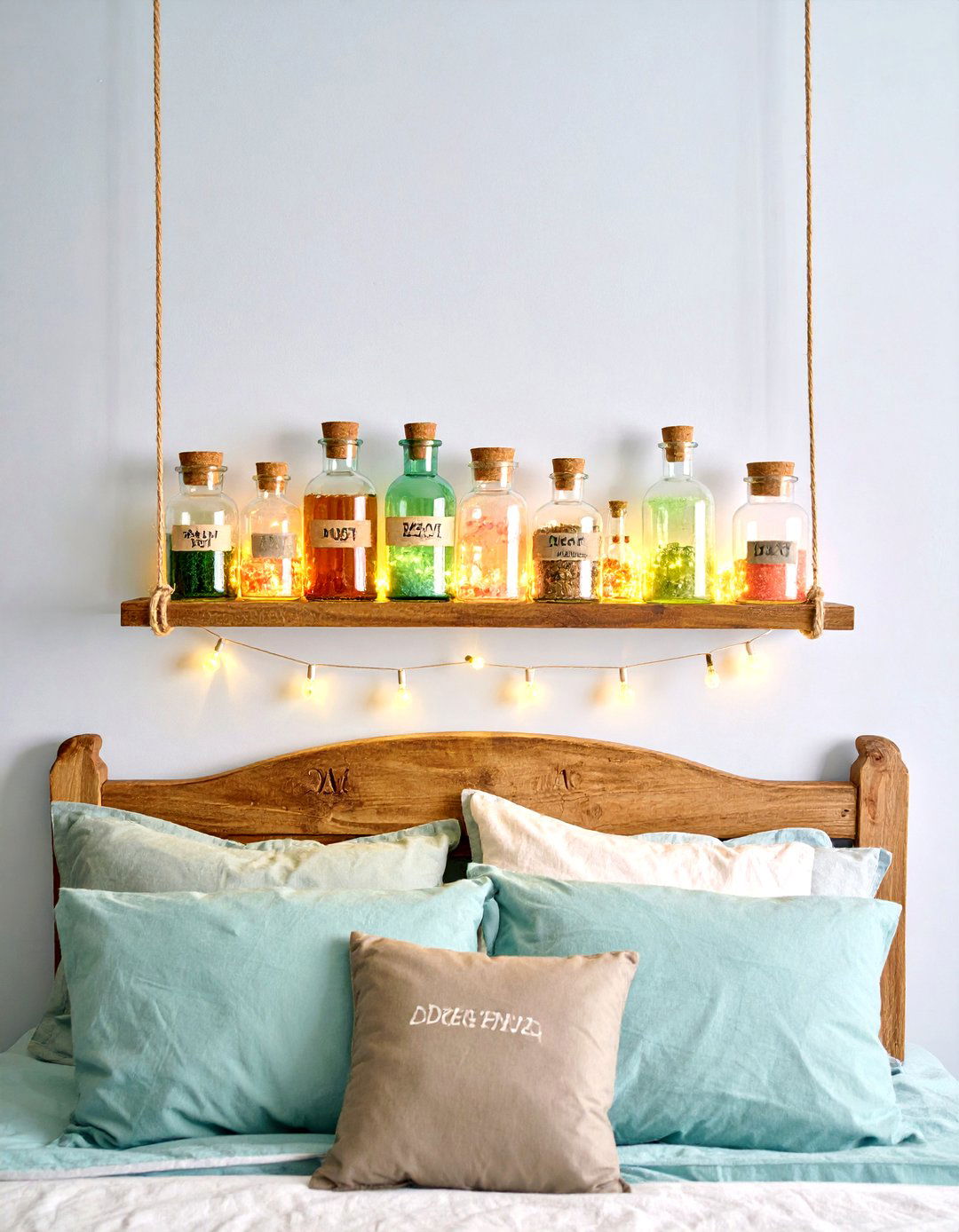 Floating Potion Jar Shelf Nightlights - 25 fairy-themed bedroom ideas