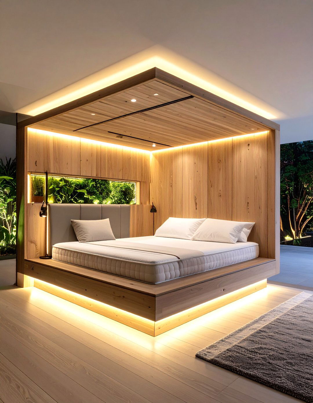 Floating Wall Mounted Daybed Reveals Floor Space - 25 daybed ideas for small spaces
