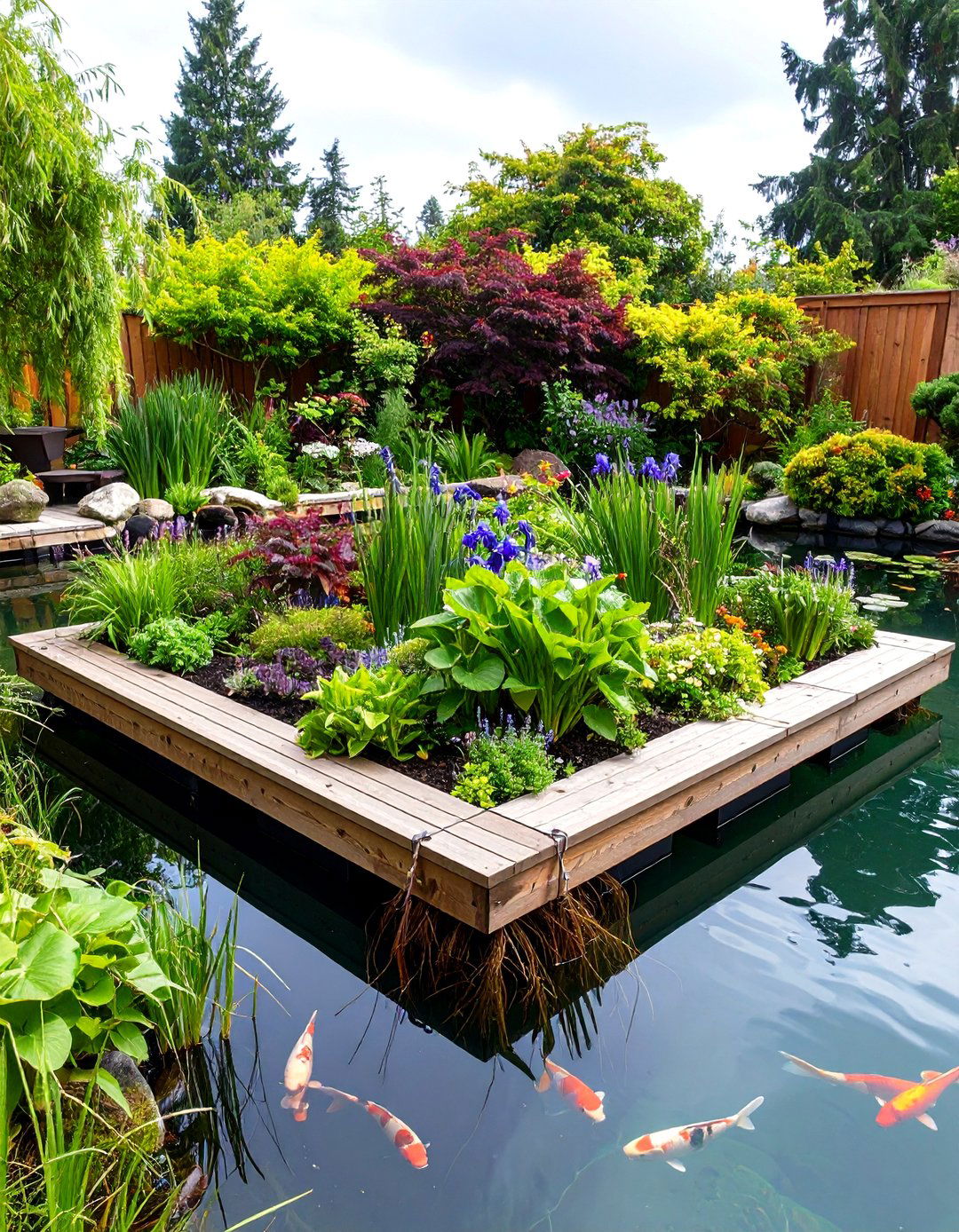 Floating Wetland Islands for Bio Filtration - 25 koi pond ideas