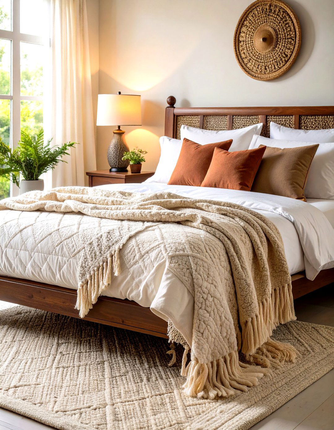 Flokati Throws Elevate Bed Texture - 25 70s bedroom decor ideas