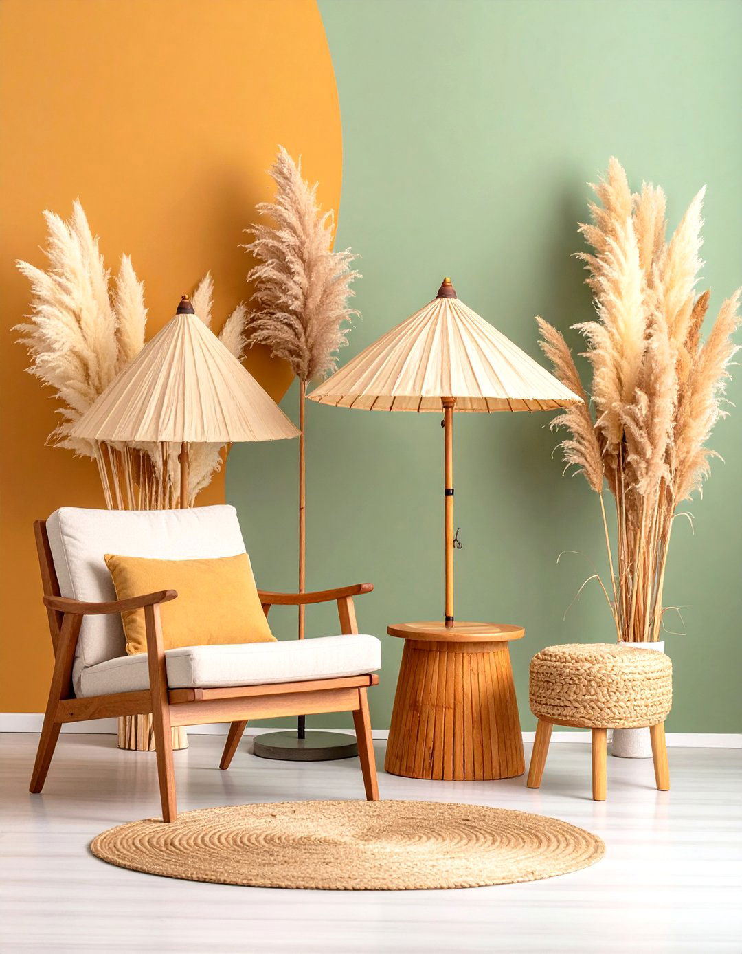 Floor Standing Pampas Grass Screen for Soft Privacy - 25 pampas grass decor ideas