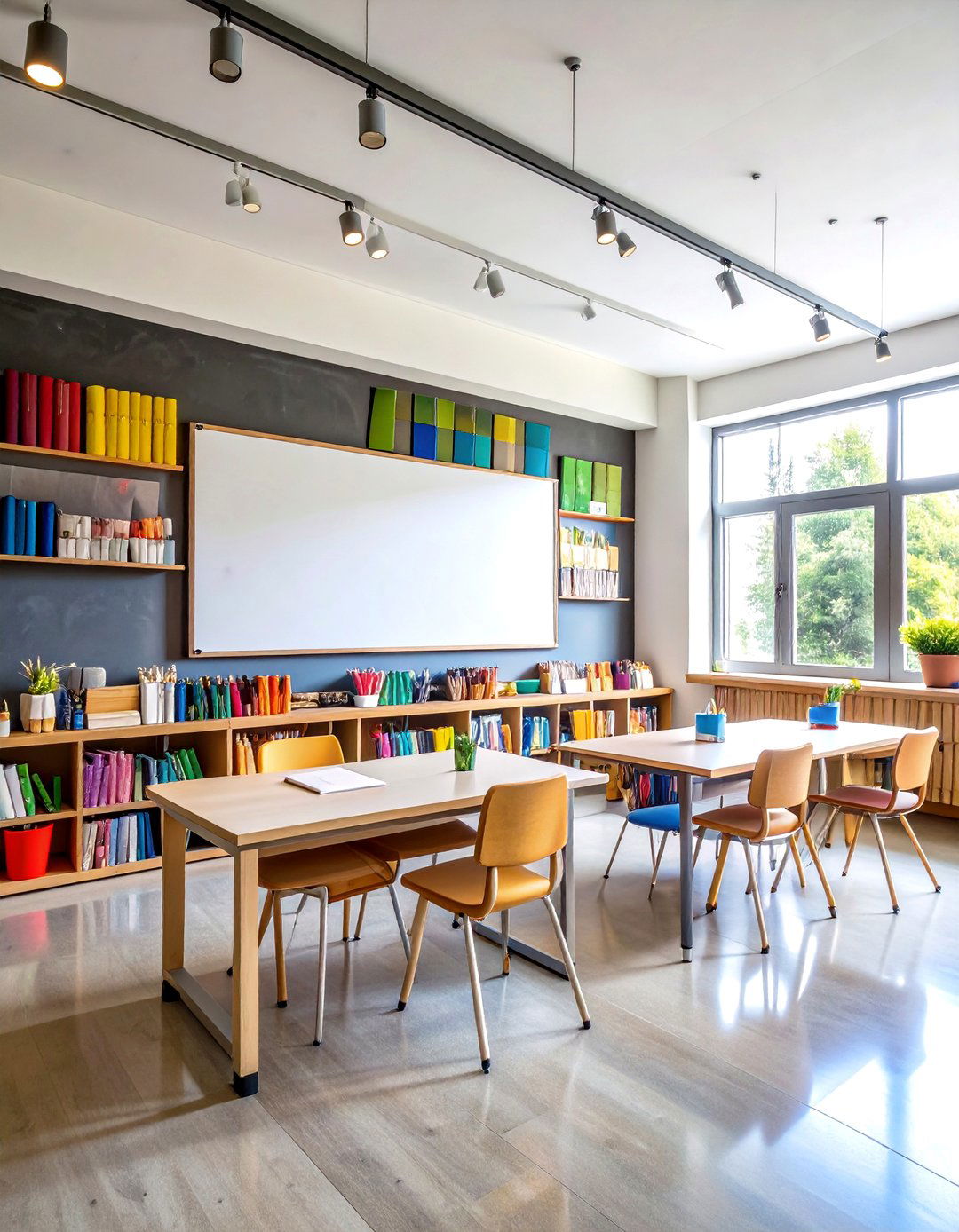 Floor to Ceiling Chalk or Whiteboard Wall - 25 art room ideas