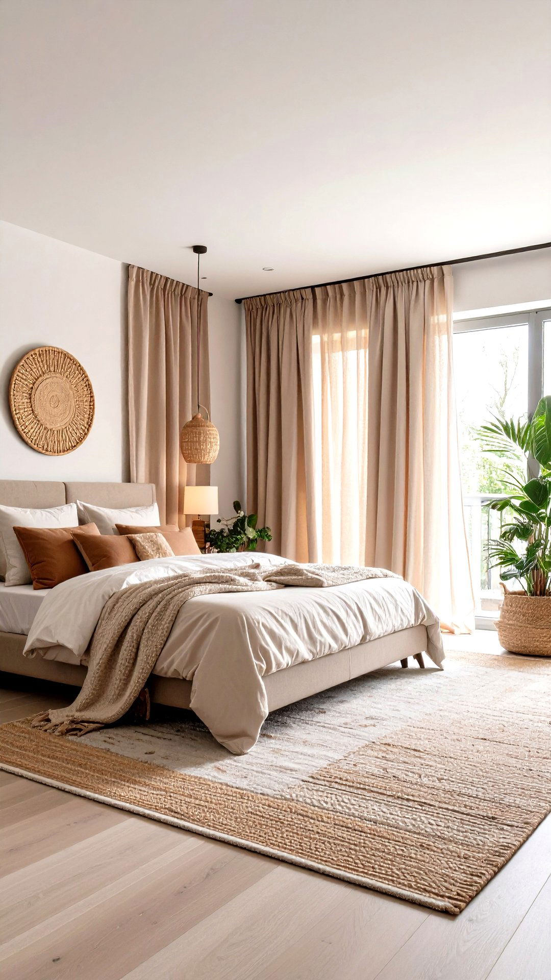 Floor to Ceiling Drapery Illusion - 25 minimalist bedroom ideas