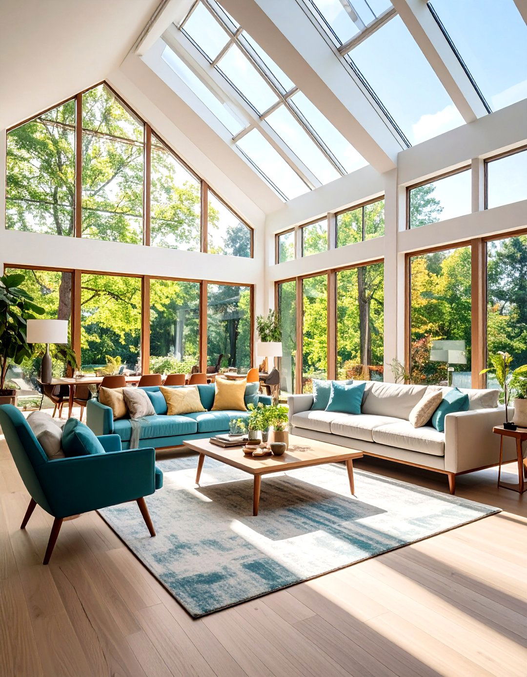 Floor to Ceiling Windows For Seamless Indoor Outdoor Flow - 25 open concept vaulted ceiling living room ideas