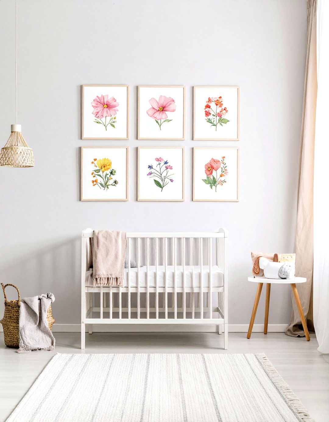 Floral Alphabet Art Nursery Learning Wall - 25 floral nursery ideas