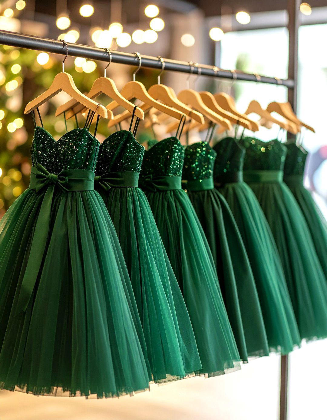 Flower Girl Dresses in Mini Emerald Tulle - 25 emerald green wedding ideas