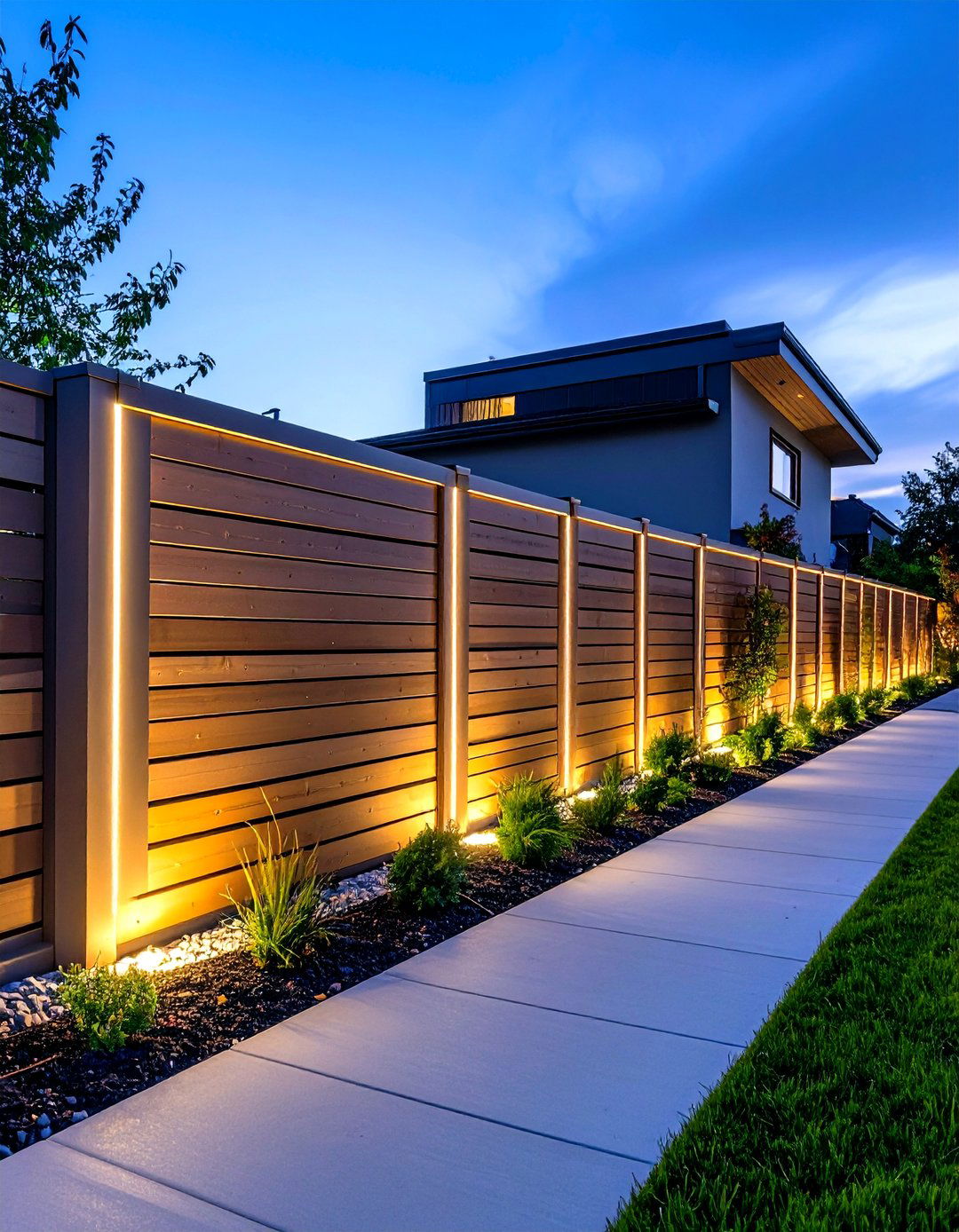 Flush Mount Minimalist Fence Lighting for Modern Cadence - 25 fence lighting ideas