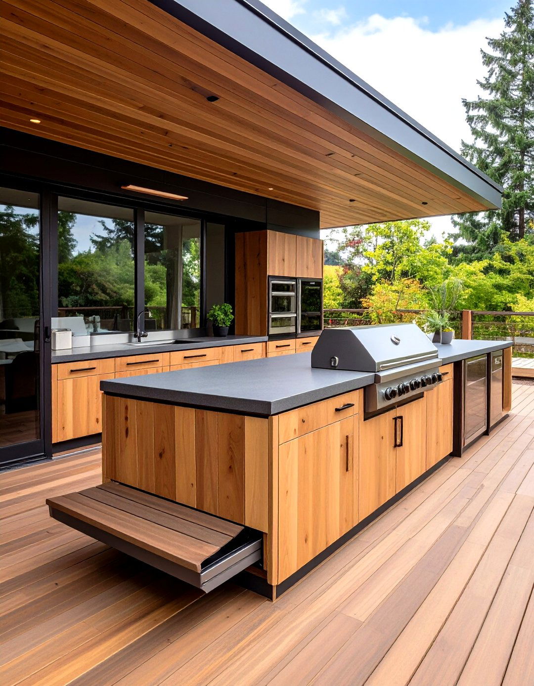 Fold Down Counter Extensions Multiply Surface Only When Needed - 25 outdoor kitchen on deck