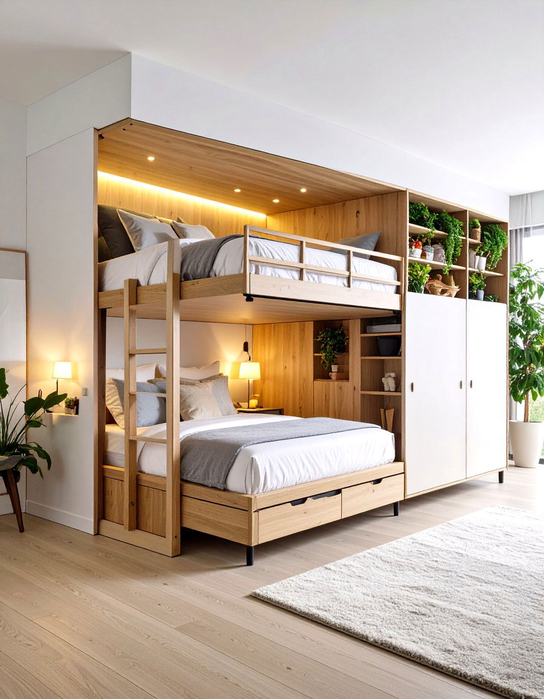 Fold Down Murphy Bunk System Against One Wall - 25 2 beds in one small room ideas