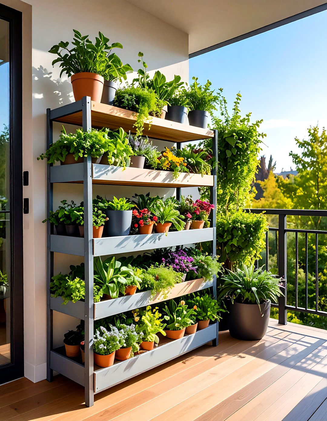 Fold Up Corner Tier Plant Stand - 25 outdoor plant stand ideas