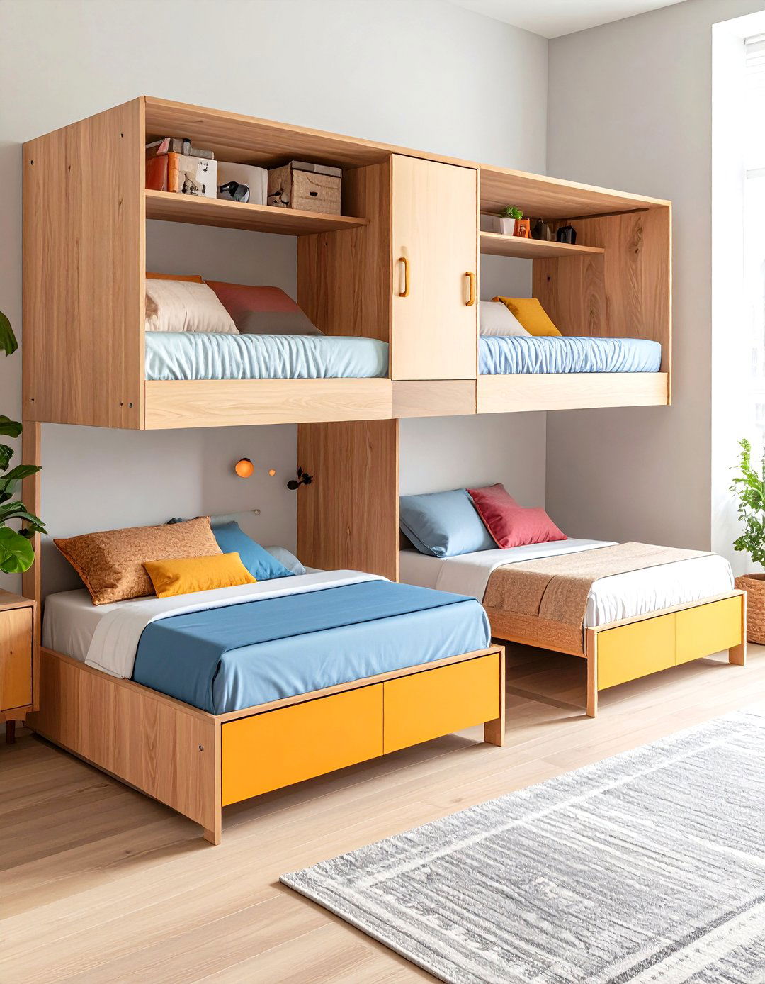 Foldaway Wall Mounted Cot Duo - 25 2 beds in one small room ideas