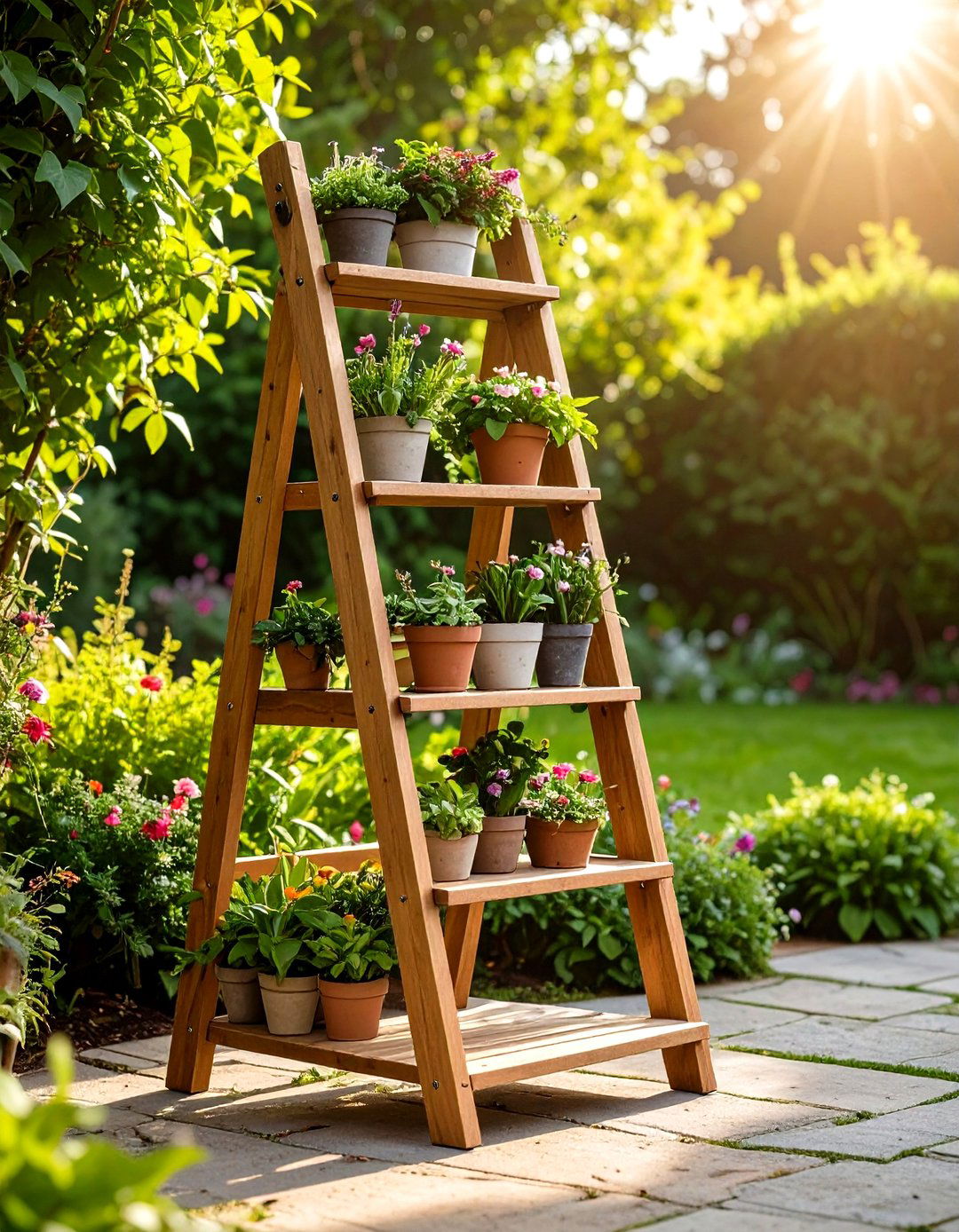 Folding A Frame Plant Stand - 25 outdoor plant stand ideas