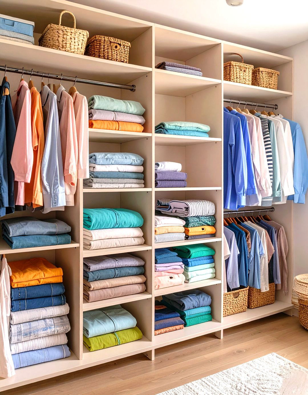 Folding Station Shelf Streamlines an Open Closet - 25 open closet ideas