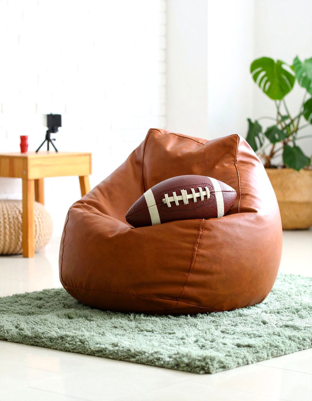 Football Bean Bag Chair for Casual Seating - 25 football room decor ideas