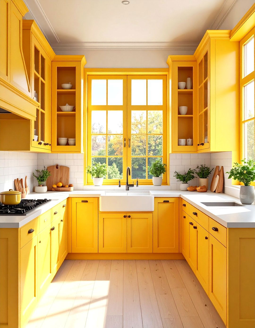 Frame Windows in Muted Yellow to Capture Light - 25 pale yellow kitchen ideas