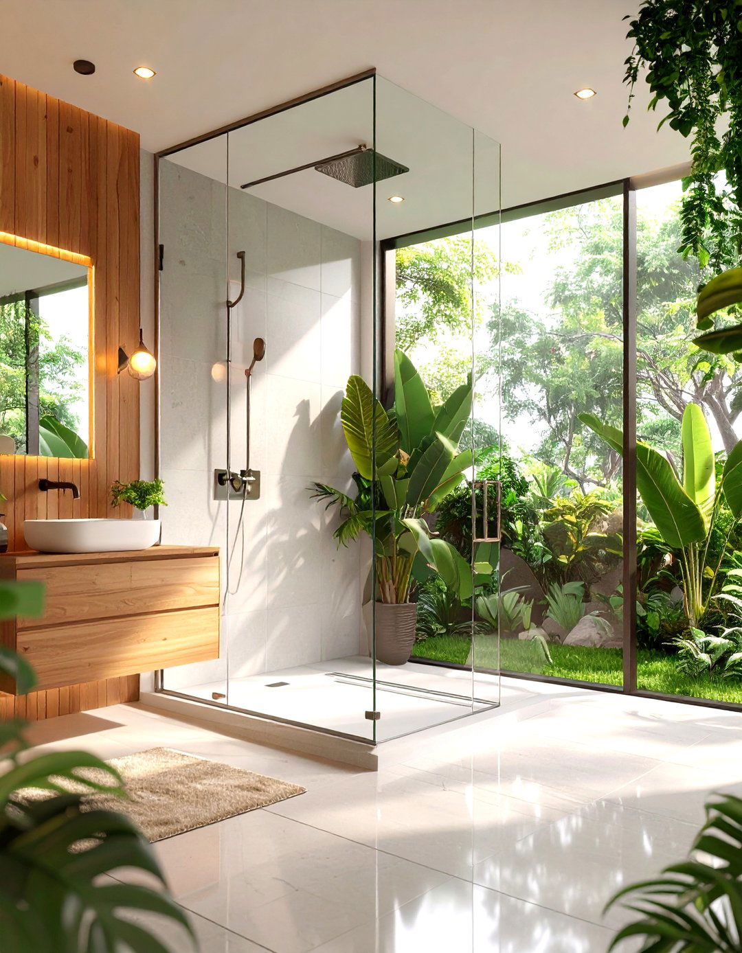Frameless Glass Panel Modernizes a Tub - 25 apartment bathroom ideas