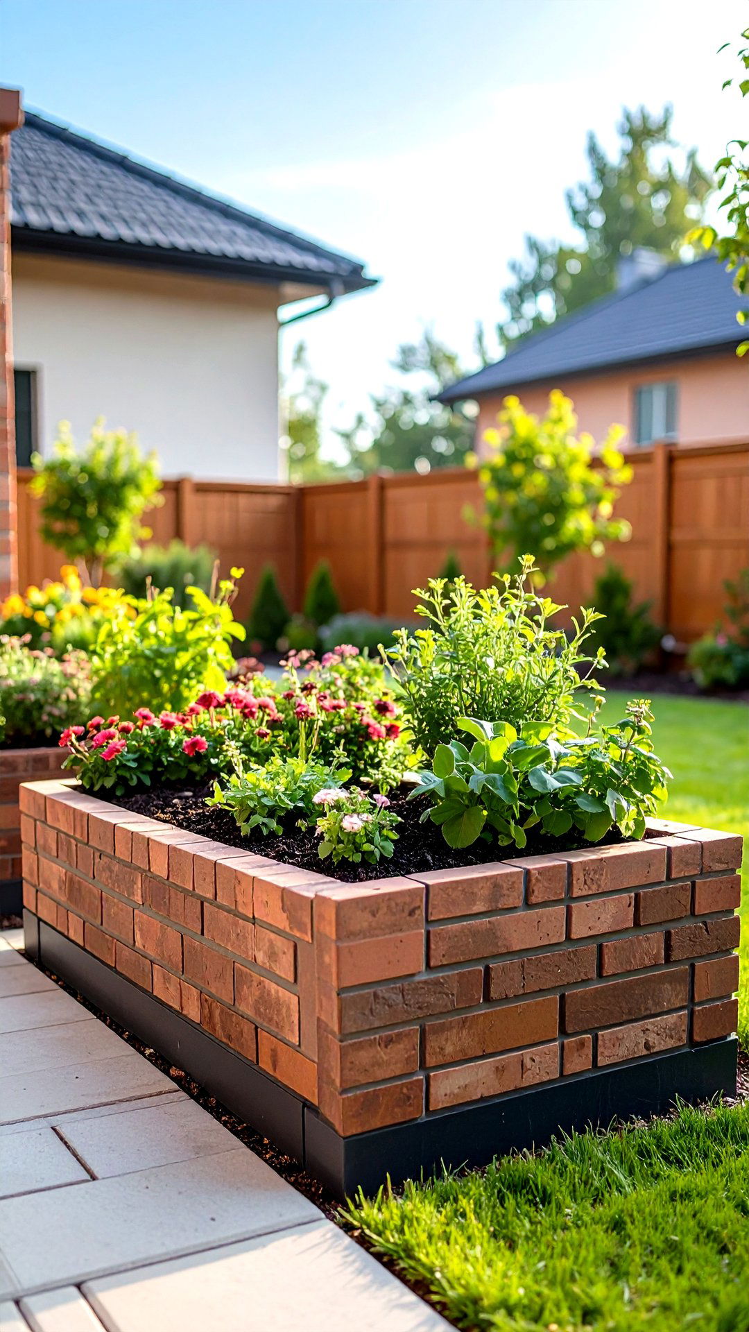 Freestanding Brick Planter Boxes - 25 brick landscaping ideas