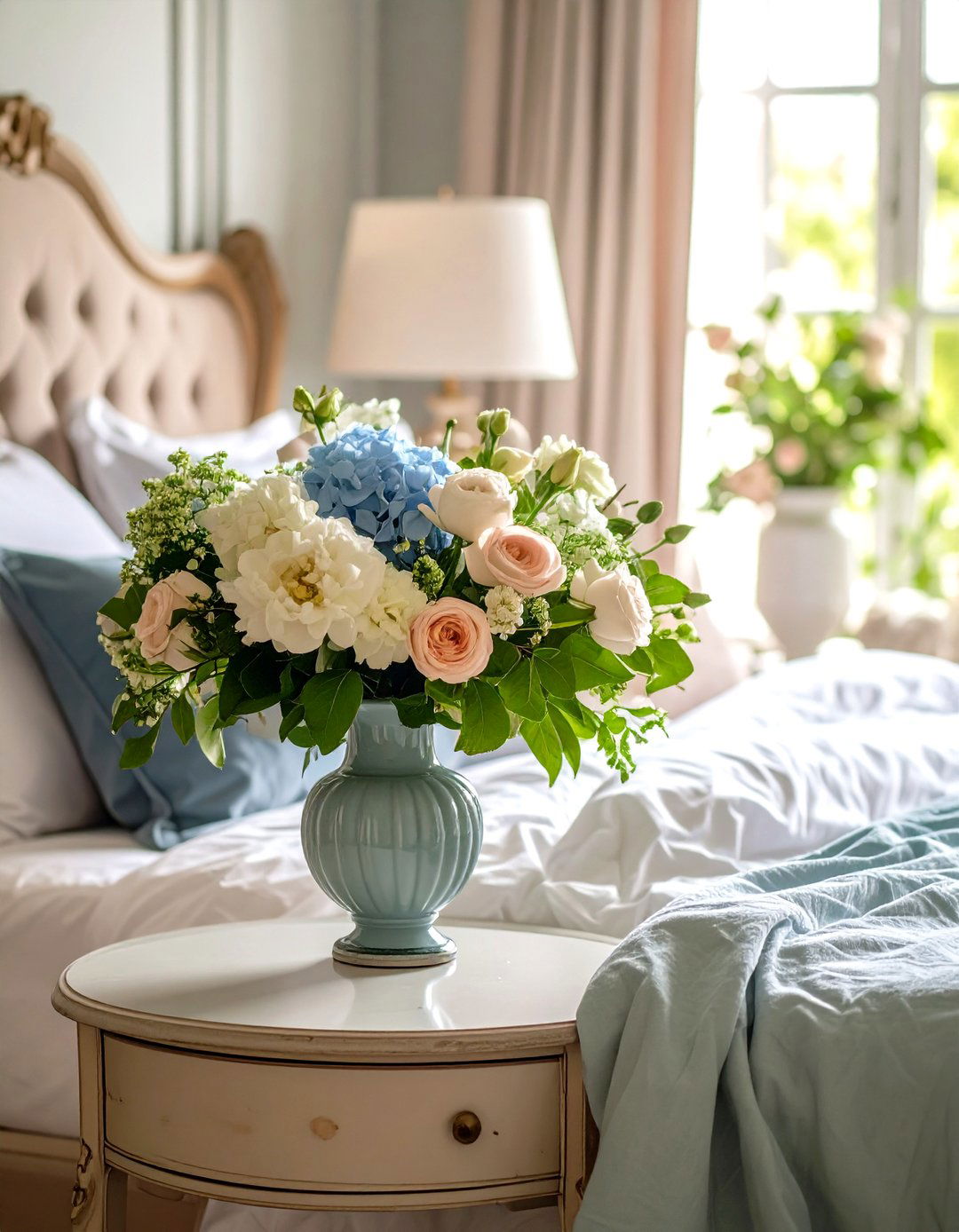 Fresh Flowers and Greenery - 25 parisian themed bedroom ideas
