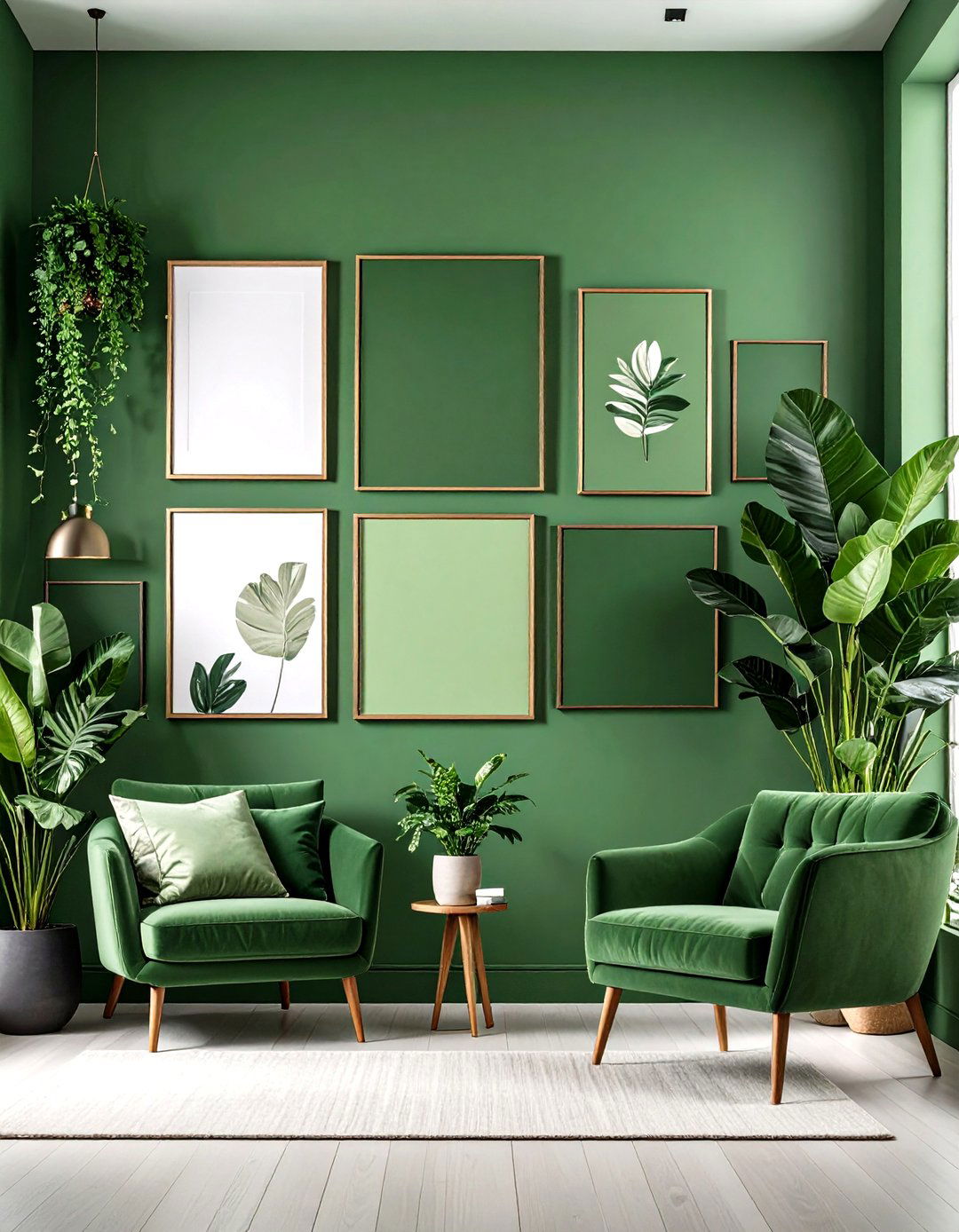 Gallery Wall Gone Green - 25 olive green accent wall ideas