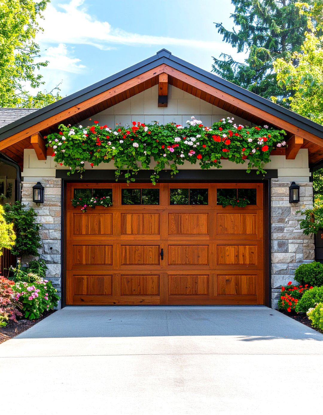 Garage Door Trim with Built In Planter Shelf - 25 exterior garage door trim ideas