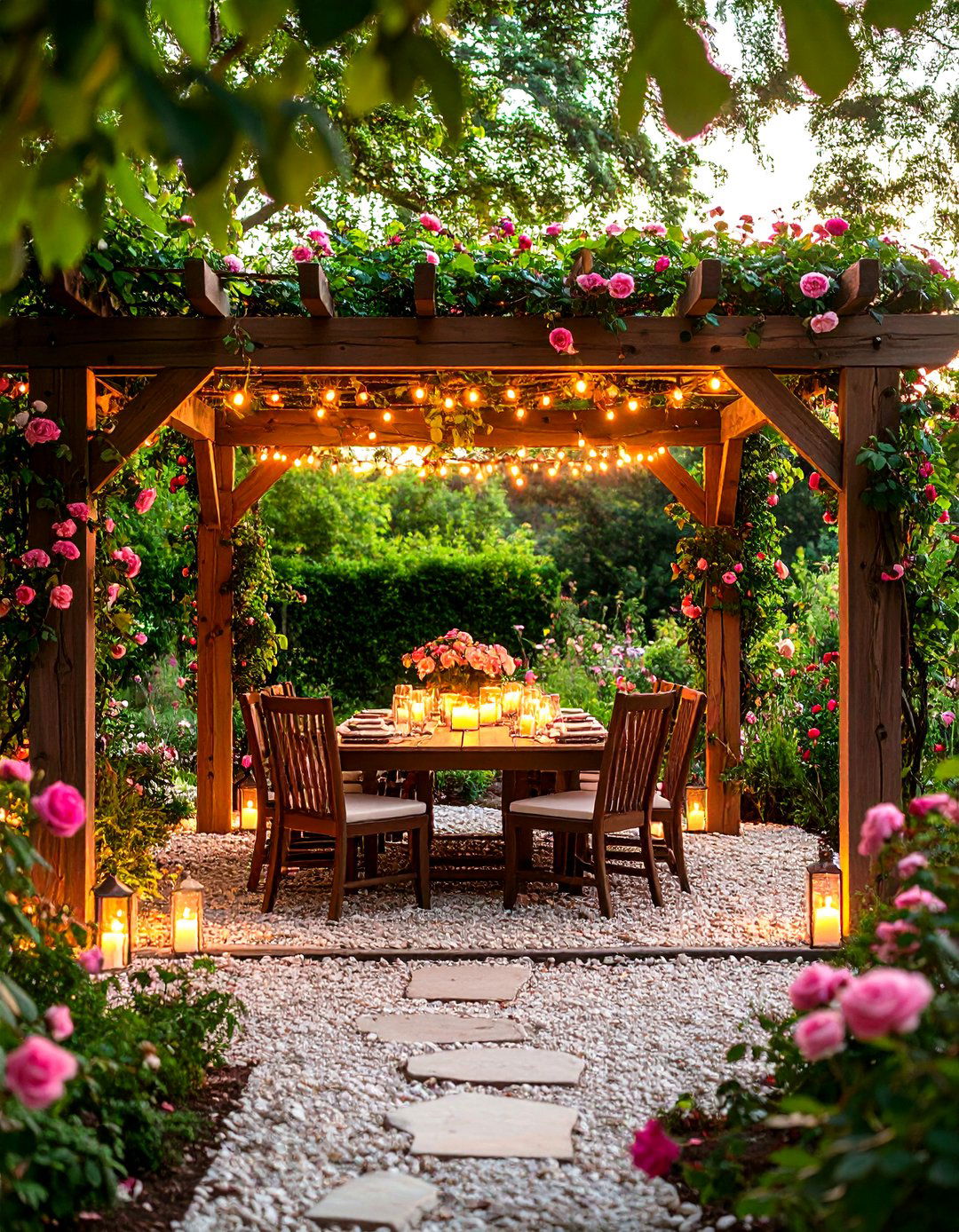 Garden Arbor Romantic Dining Hideaway - 25 outdoor dining area ideas