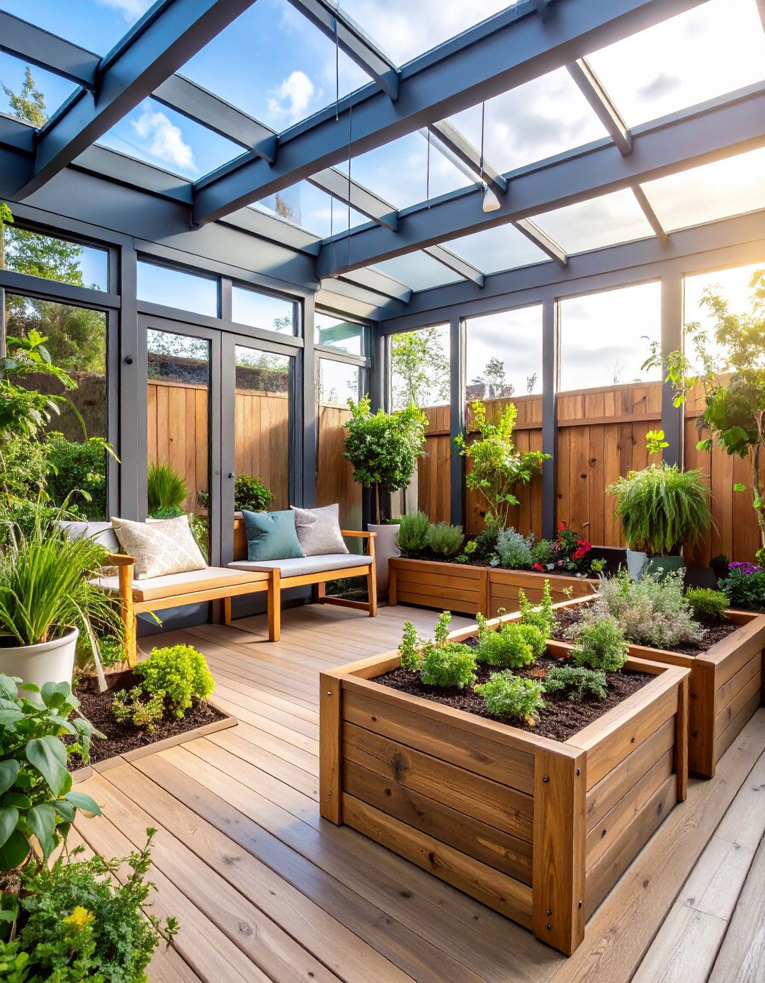 Garden Oasis Catio with Planters - 25 outdoor catio ideas