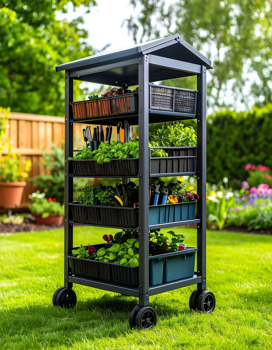 Garden Tool Tower Outdoor Storage Stand - 25 outdoor storage ideas