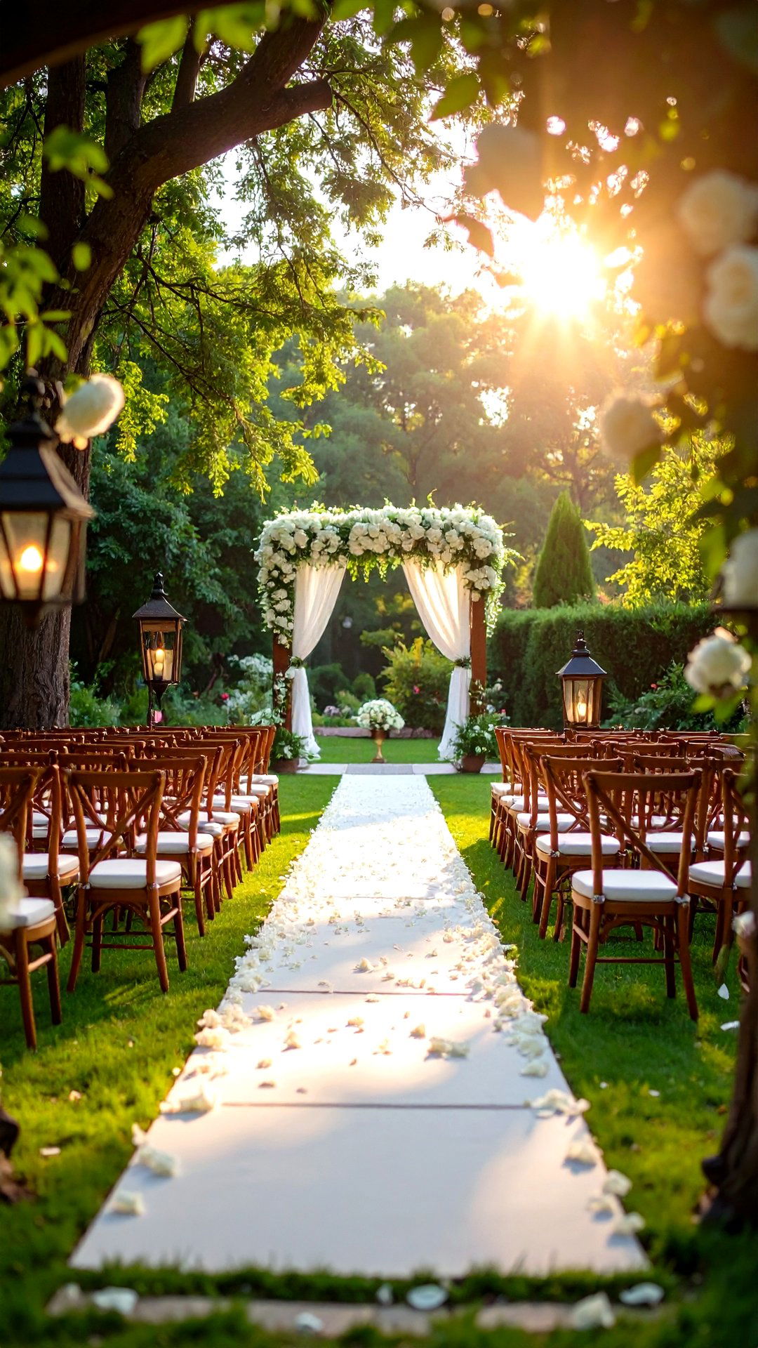 Garden Wedding Ceremony Framed by White Blooms - 25 classic wedding ideas
