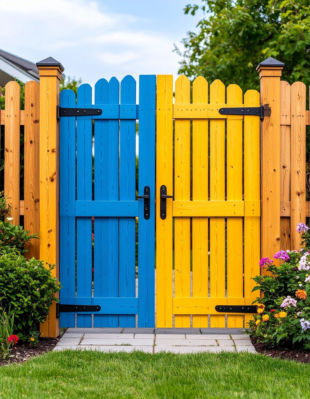 Gate Integrated Pallet Fence - 25 pallet fence ideas