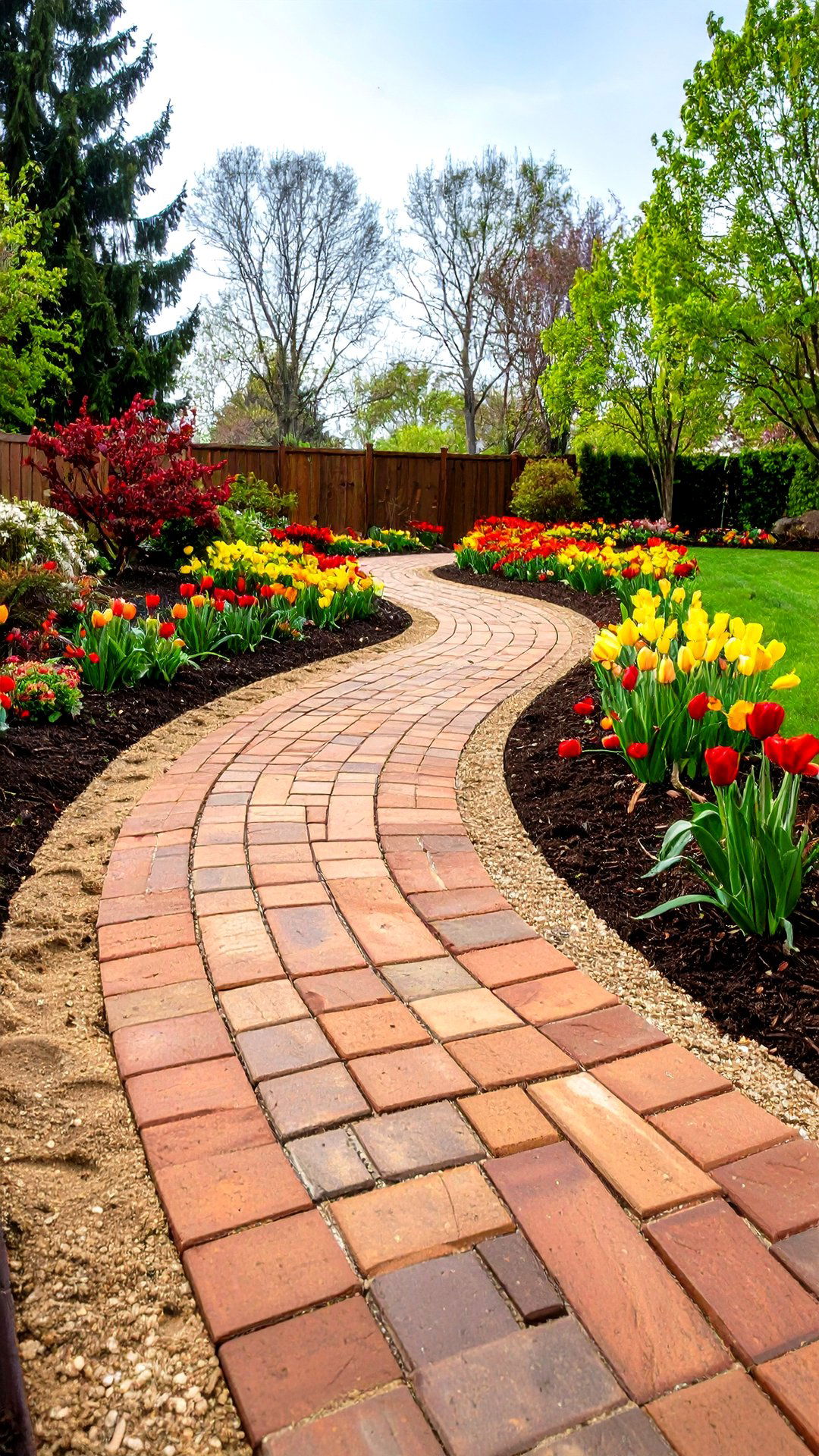 Gentle Curved Brick Border - 25 brick landscaping ideas